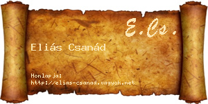Eliás Csanád névjegykártya